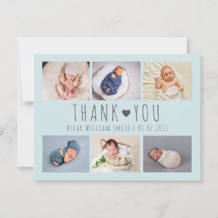 Postale Carte de remerciement photo de garçons mignons ble