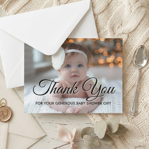 Postale Carte de remerciement photo pour baby shower moder