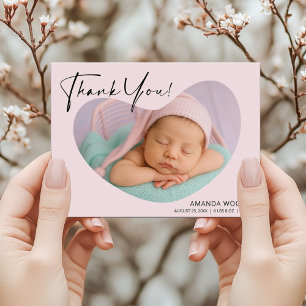 Postale Carte de remerciement photo pour bébé fille