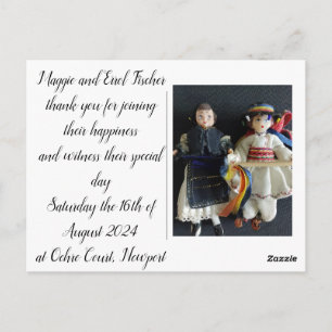 Postale Carte de remerciement plate pour mariage National 