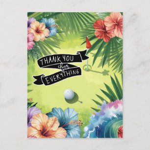 Postale Carte de remerciement plate sur le thème Golf Hawa
