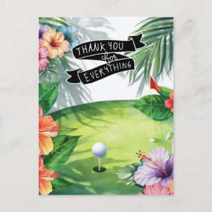 Postale Carte de remerciement plate sur le thème Golf Hawa