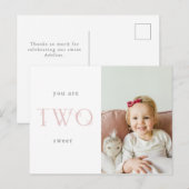 Postale Carte de remerciement pour 2ème anniversaire (Devant / Derrière)