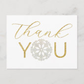 Postale Carte de remerciement pour Baby Shower Flocon de N (Devant)