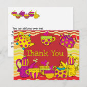 Postale Carte de remerciement pour fête à thé (Devant / Derrière)