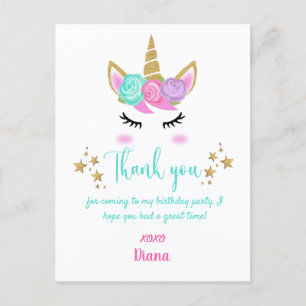 Postale Carte de remerciement pour l'anniversaire d'une fi