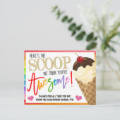 Postale carte de remerciement pour l'appréciation de la gl (Debout devant)