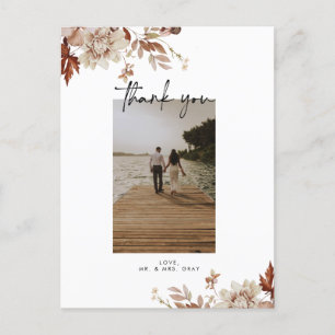 Postale Carte de remerciement pour photo de mariage d'auto