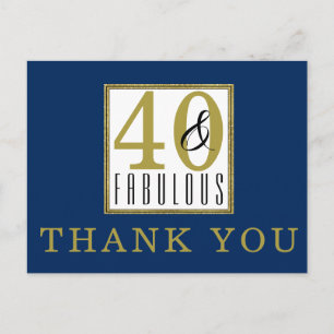 Postale Carte de remerciement pour un 40e anniversaire fab