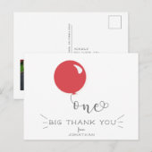 Postale Carte de remerciement pour un premier anniversaire (Devant / Derrière)