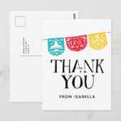 Postale Carte de remerciement pour un premier anniversaire (Devant / Derrière)