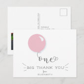 Postale Carte de remerciement pour un premier anniversaire (Devant / Derrière)