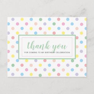 Postale Carte de remerciement pour une fête d'anniversaire