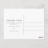 Postale Carte de remerciement simple de photo de mariage (Dos)