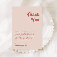Carte de remerciement simple de table rose pastel