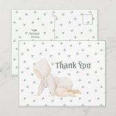 Postale Carte de remerciement simple pour bébé à l'aquarel (Devant / Derrière)