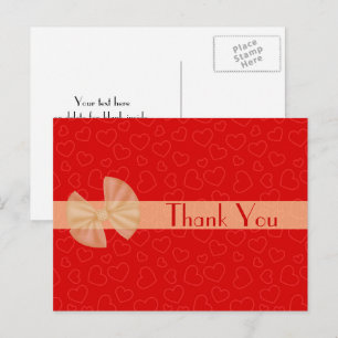 Postale Carte de remerciement Tiny Red Hearts