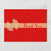 Postale Carte de remerciement Tiny Red Hearts (Devant)