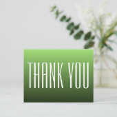 Postale Carte de remerciement verte (Debout devant)