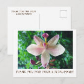 POSTALE CARTE DE REMERCIEMENTS (Devant / Derrière)