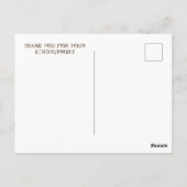 POSTALE CARTE DE REMERCIEMENTS (Dos)