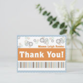 Postale carte de remerciements (Debout devant)