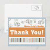 Postale carte de remerciements (Devant / Derrière)