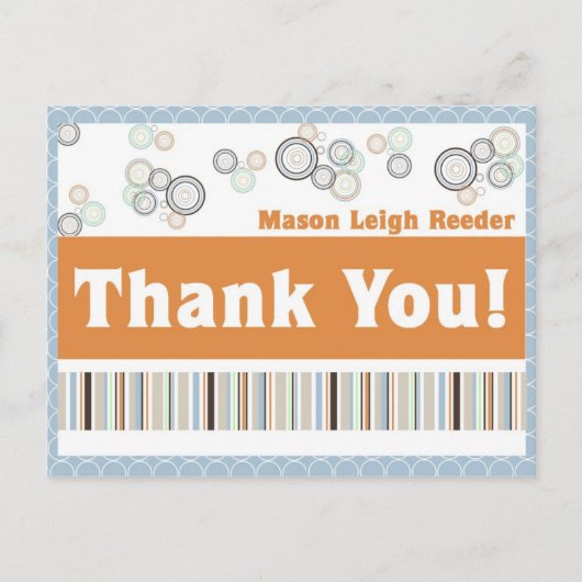Postale carte de remerciements (Devant)
