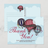 Postale Carte de remerciements à ballon à air chaud (Devant / Derrière)