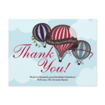 Carte de remerciements à ballon à air chaud