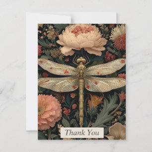 Postale Carte de remerciements à libellules florales
