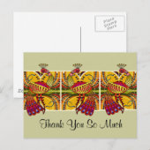 Postale Carte de remerciements à motif égyptien (Devant / Derrière)