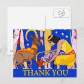 Postale Carte de remerciements à motif égyptien (Devant / Derrière)