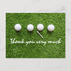 Postale Carte de remerciements au golfeur avec balle de go