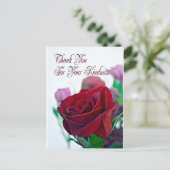 Postale Carte de remerciements avec une rose rouge classiq (Debout devant)