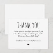 Postale Carte de remerciements bébé, simple merci (Devant / Derrière)