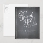 Postale Carte de remerciements blanc du script de tableau  (Devant / Derrière)