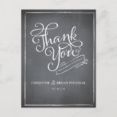 Postale Carte de remerciements blanc du script de tableau  (Devant)