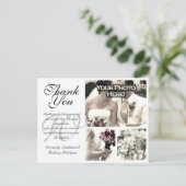 Postale Carte de remerciements blanc personnalisable 3 pho (Debout devant)