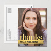 Postale Carte de remerciements brillante de diplôme de Rub (Devant / Derrière)