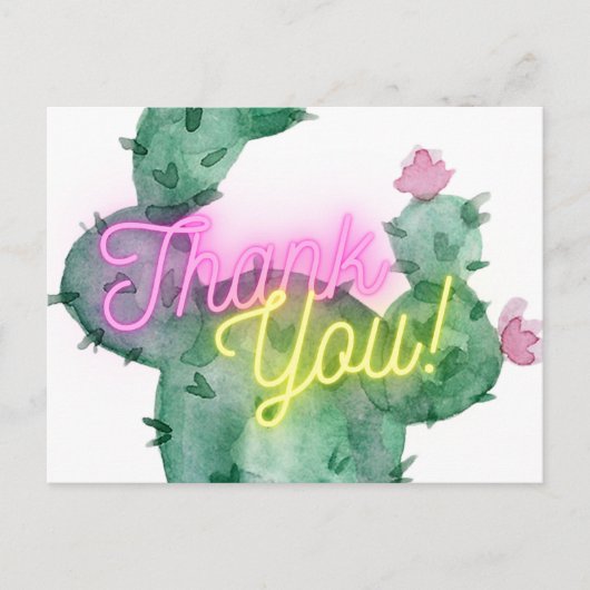 Postale Carte de remerciements Cactus (Devant)