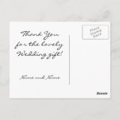 Postale Carte de remerciements cadeau mariage (Dos)