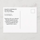 Postale Carte de remerciements chiropratique (Dos)