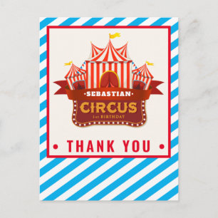 Postale Carte de remerciements d'anniversaire de cirque