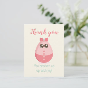 Postale Carte de remerciements de Baby shower aux oeufs mi