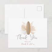 Postale Carte de remerciements de Baby shower bébé à bord (Devant / Derrière)