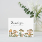 Postale Carte de remerciements de baby shower de champigno (Debout devant)