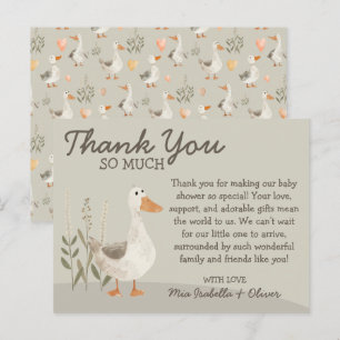 Postale Carte de remerciements de Baby shower d'oie aquare