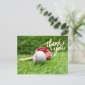 Postale Carte de remerciements de baseball sur l'herbe ver (Debout devant)