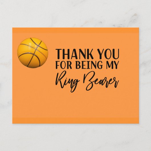 Postale Carte de remerciements de basket-ball avec basket- (Devant)